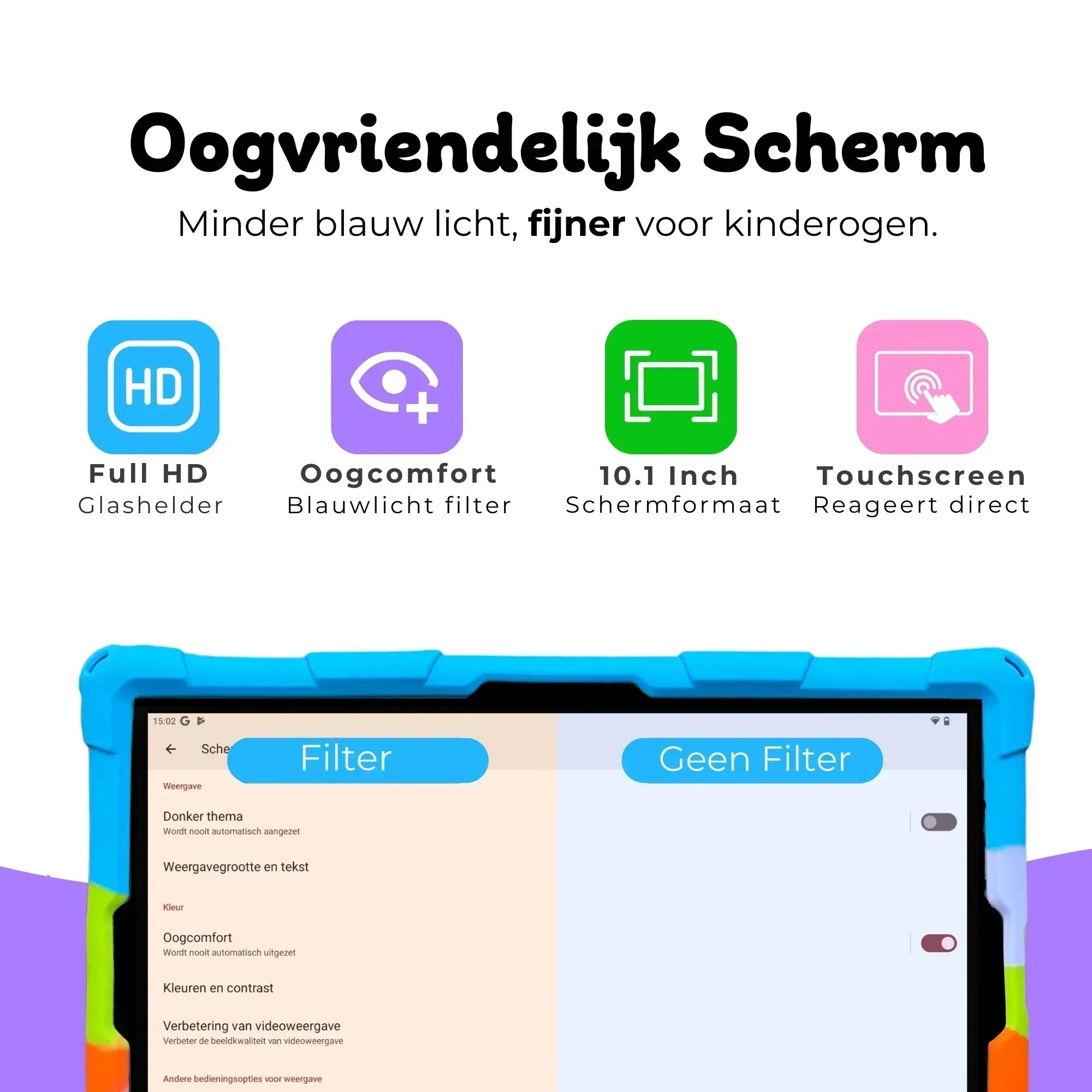 Bosstony Kids Tablet - Kindvriendelijke tablet met games, educatieve apps, camera en creatieve tools voor uren speelplezier.