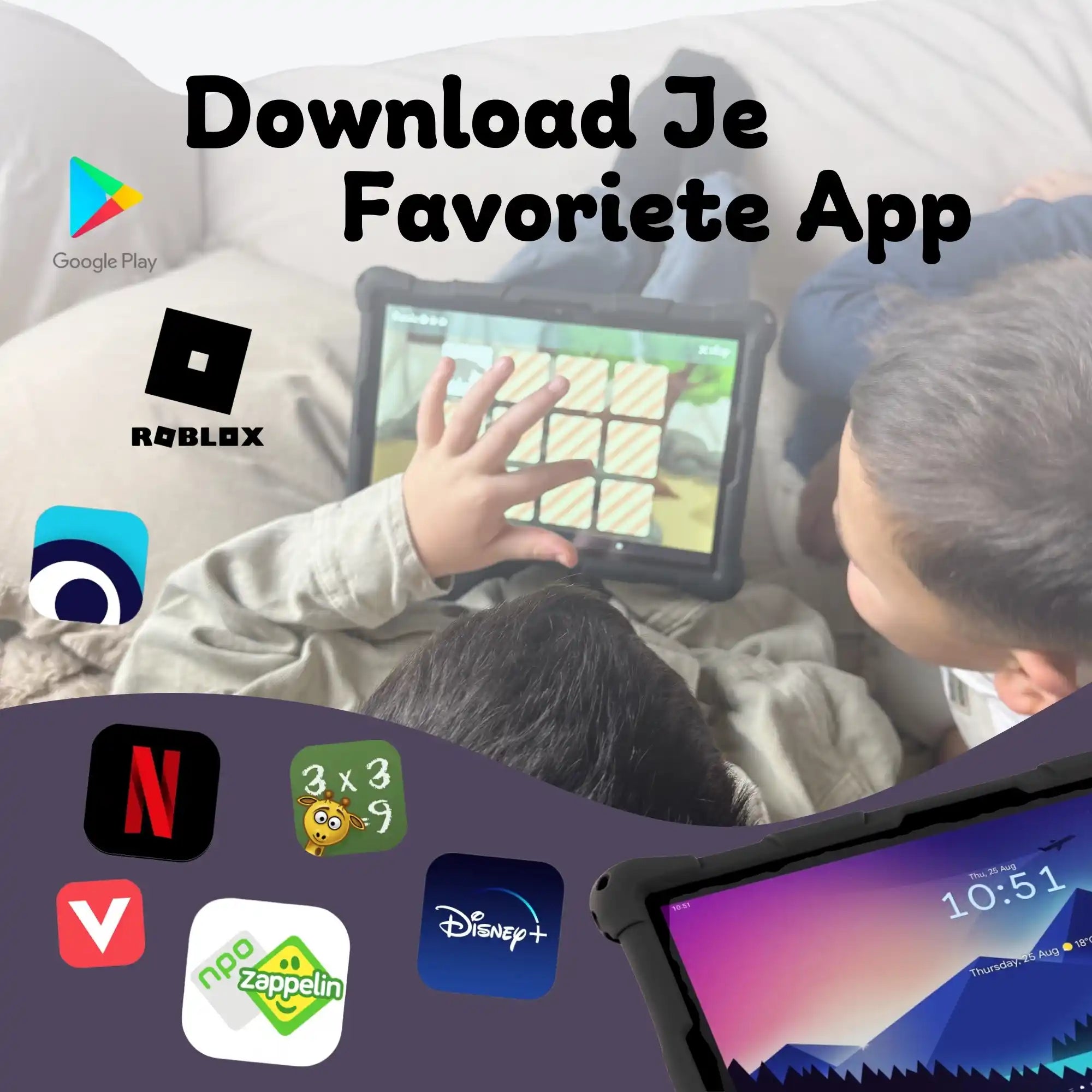 Bosstony kids tablet zwart download apps npo disney roblox videoland